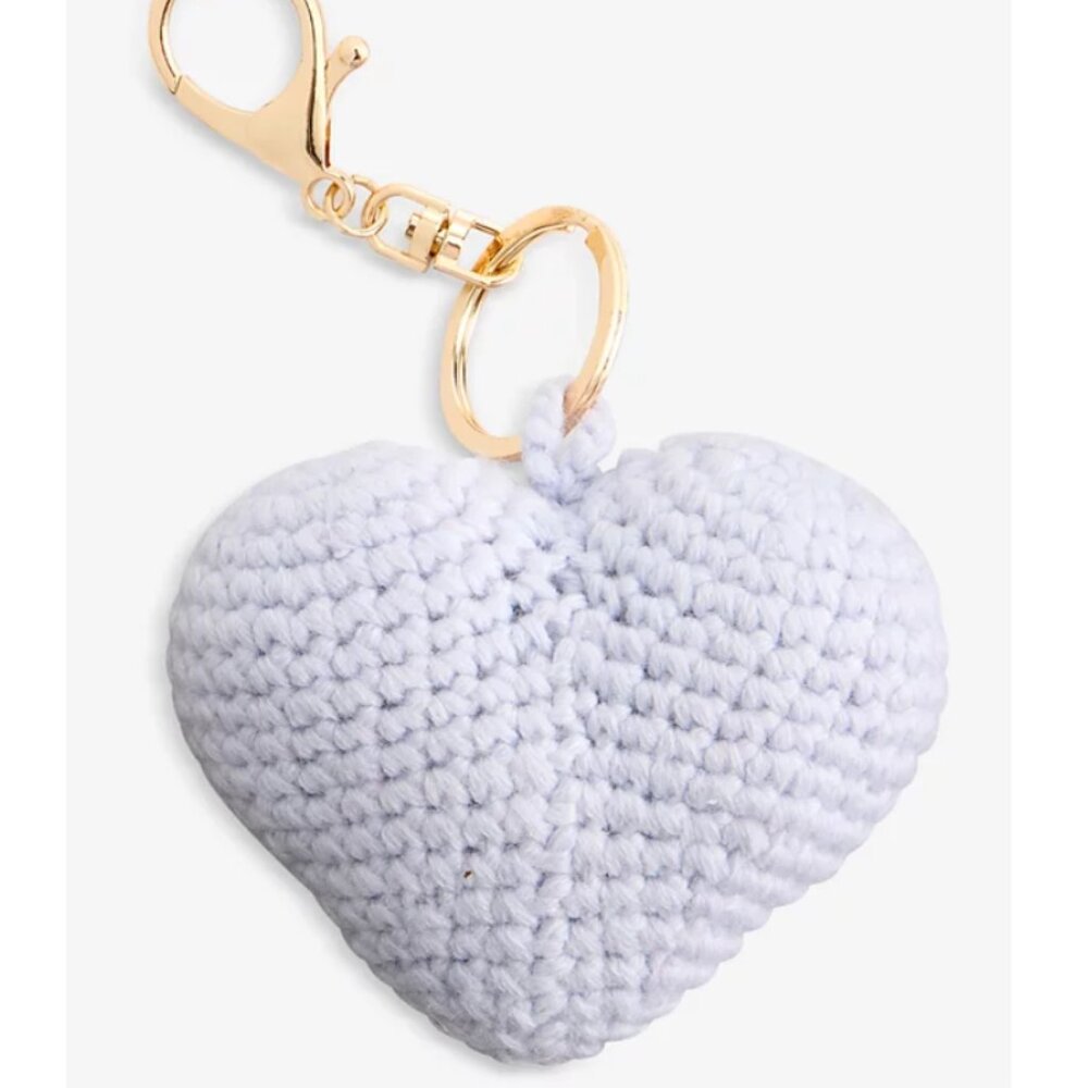 NWT Charter Club Cashmere Heart Bag Charm Light Blue Macy’s Exclusive - Picture 2 of 2